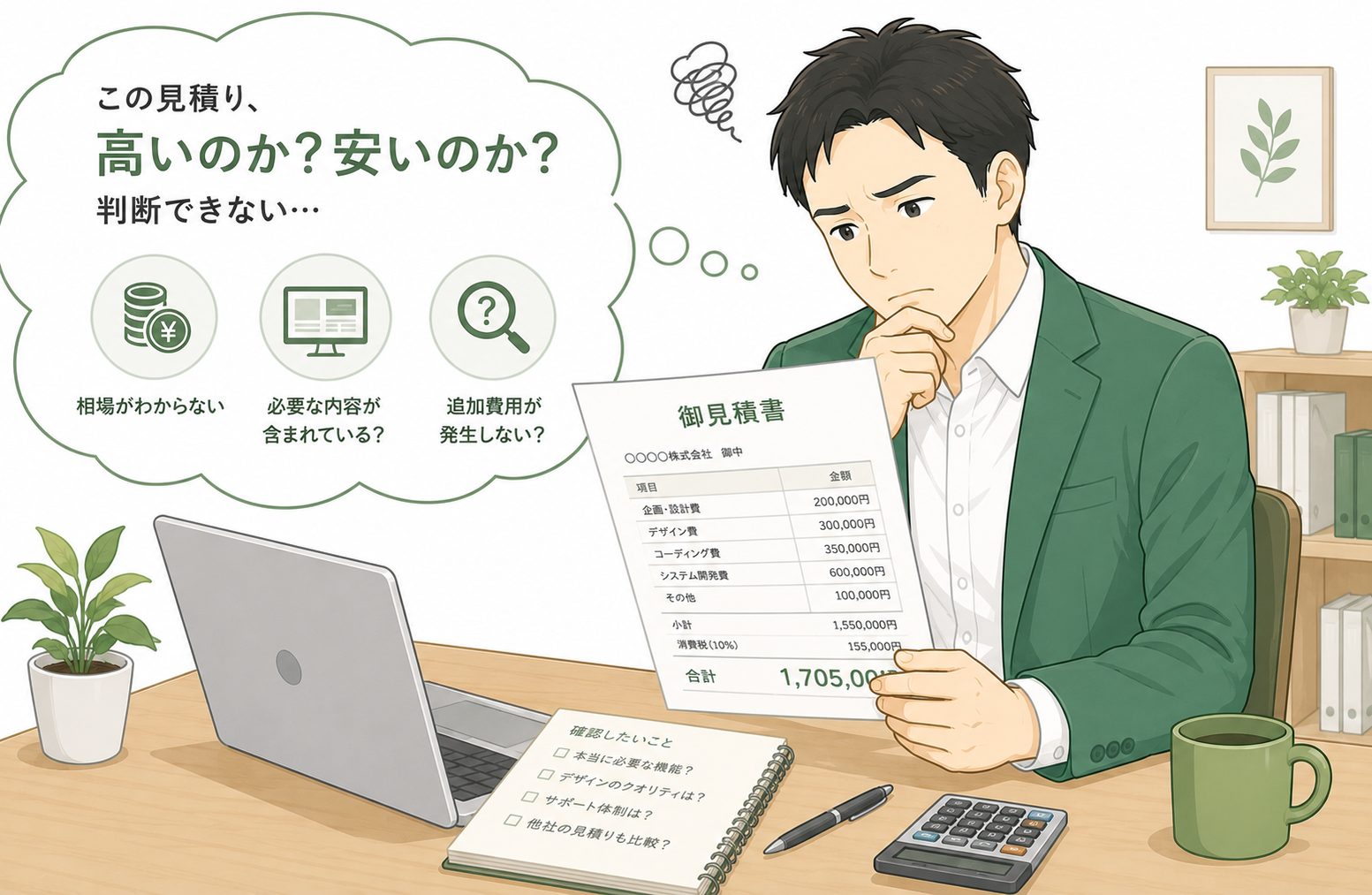 見積書を確認しているイメージ
