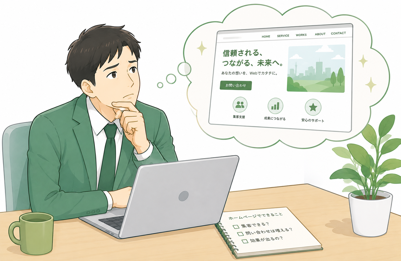 制作後のイメージを検討しているイメージ