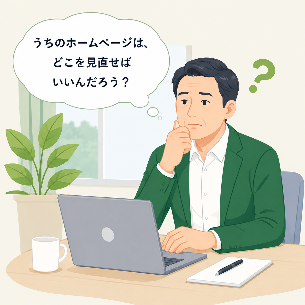 ホームページの見直しを考える経営者